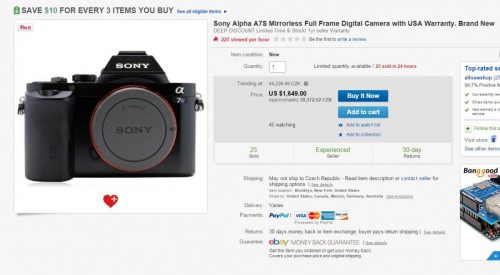 SONY A7S levnější než v Česku